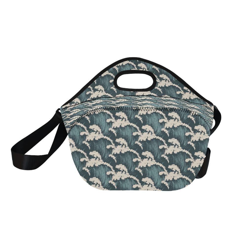 Wave Art Print Neoprene Lunch Bag (Model 1669)(Large)-JTAMIGO.COM