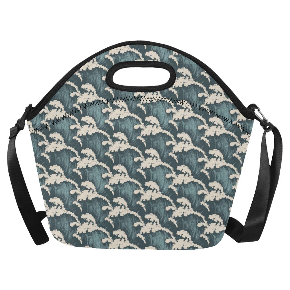 Wave Art Print Neoprene Lunch Bag (Model 1669)(Large)-JTAMIGO.COM
