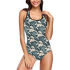 Wave Art Print One Piece Swimsuit-JTAMIGO.COM