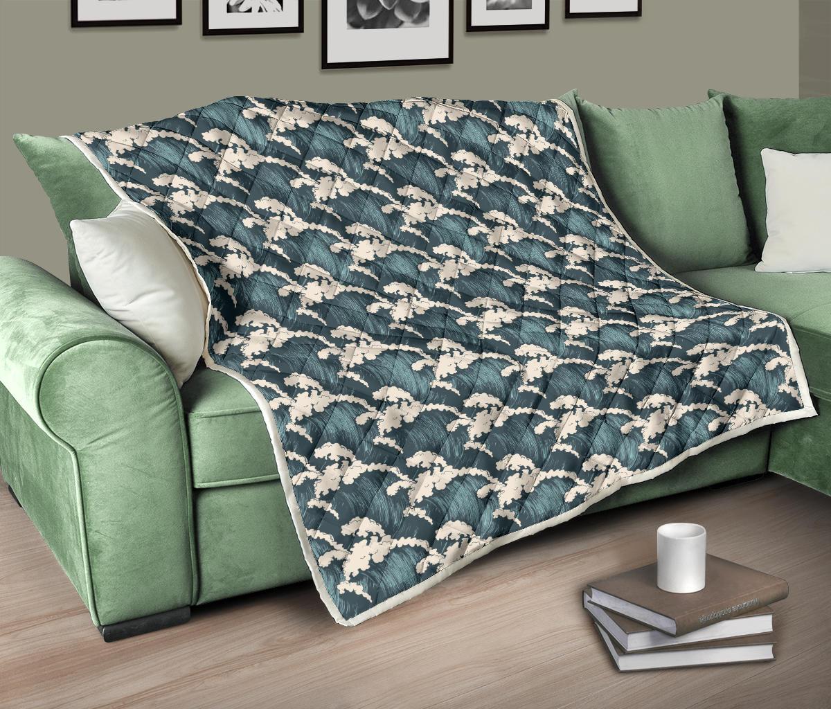 Wave Art Print Premium Quilt-JTAMIGO.COM
