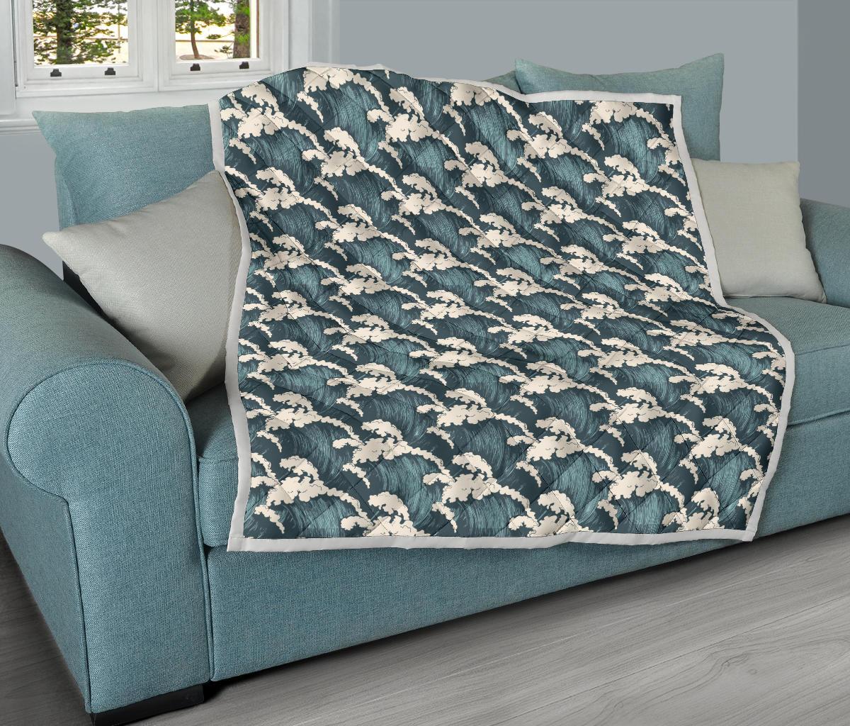 Wave Art Print Premium Quilt-JTAMIGO.COM