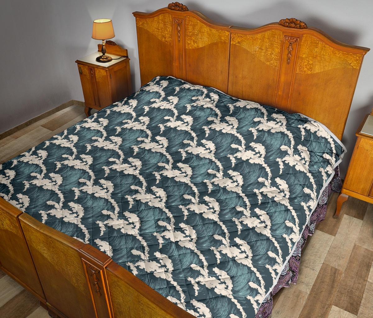 Wave Art Print Premium Quilt-JTAMIGO.COM
