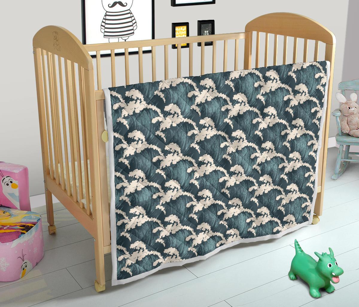Wave Art Print Premium Quilt-JTAMIGO.COM