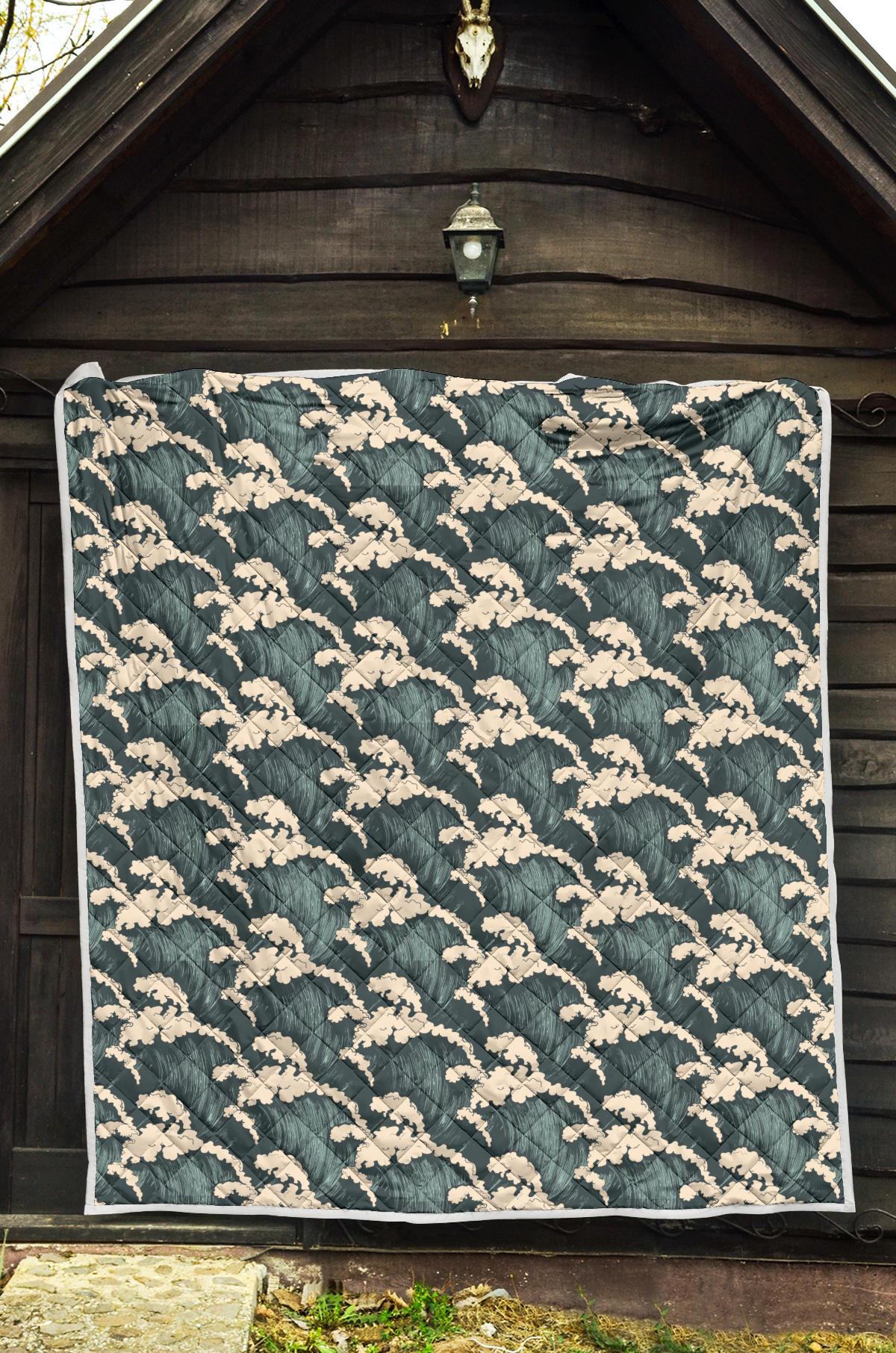 Wave Art Print Premium Quilt-JTAMIGO.COM