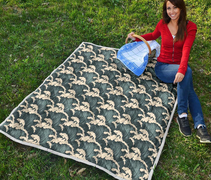 Wave Art Print Premium Quilt-JTAMIGO.COM