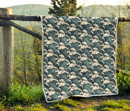 Wave Art Print Premium Quilt-JTAMIGO.COM