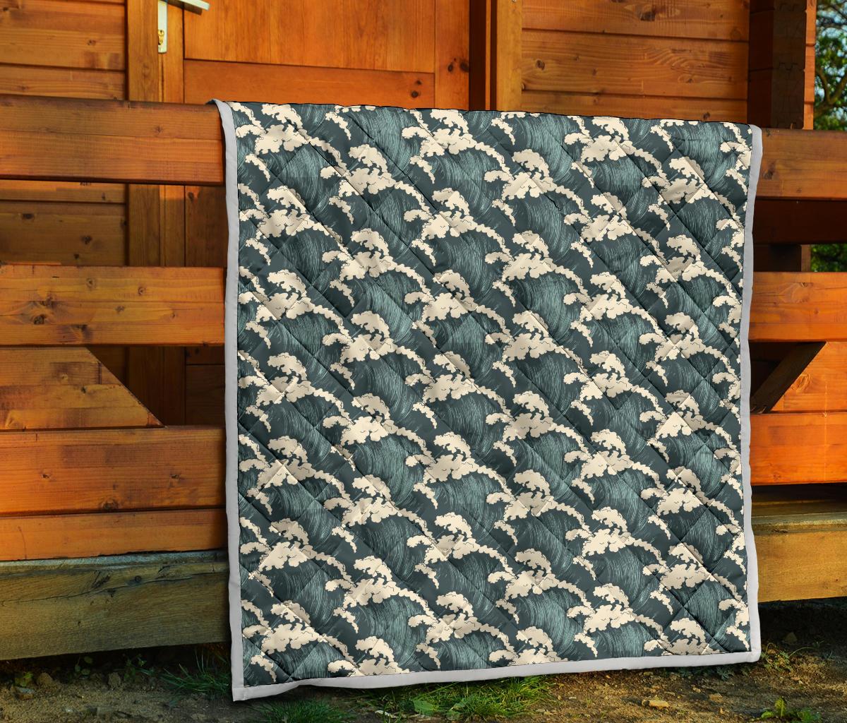 Wave Art Print Premium Quilt-JTAMIGO.COM