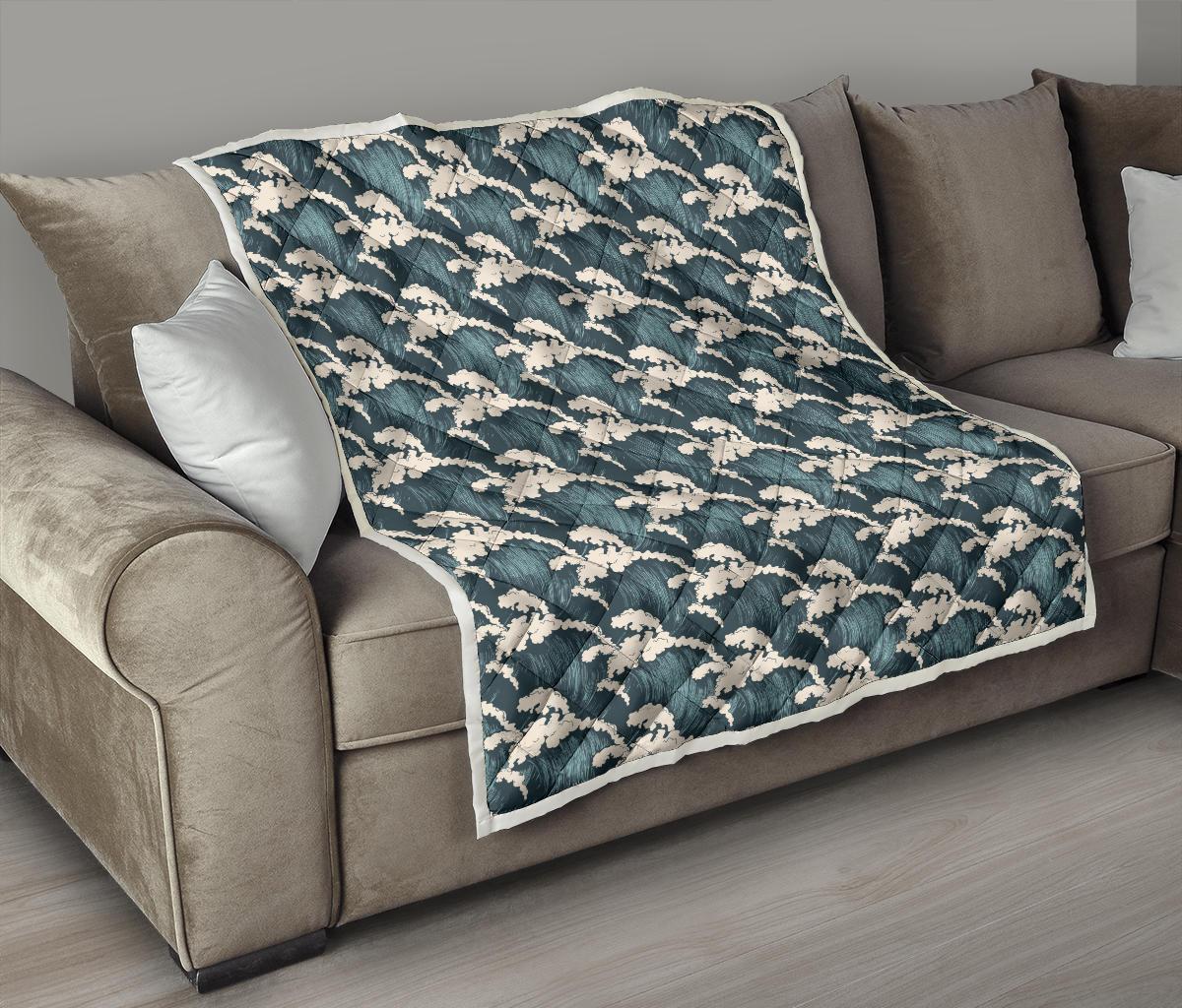 Wave Art Print Premium Quilt-JTAMIGO.COM
