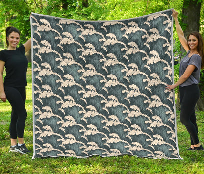 Wave Art Print Premium Quilt-JTAMIGO.COM