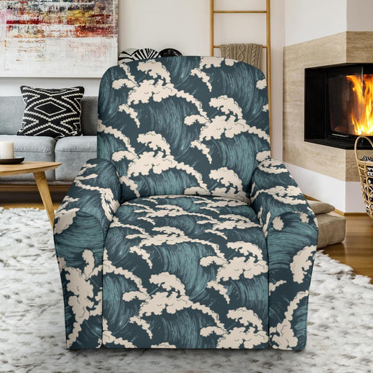 Wave Art Print Single Sofa Slipcover -JTAMIGO.COM