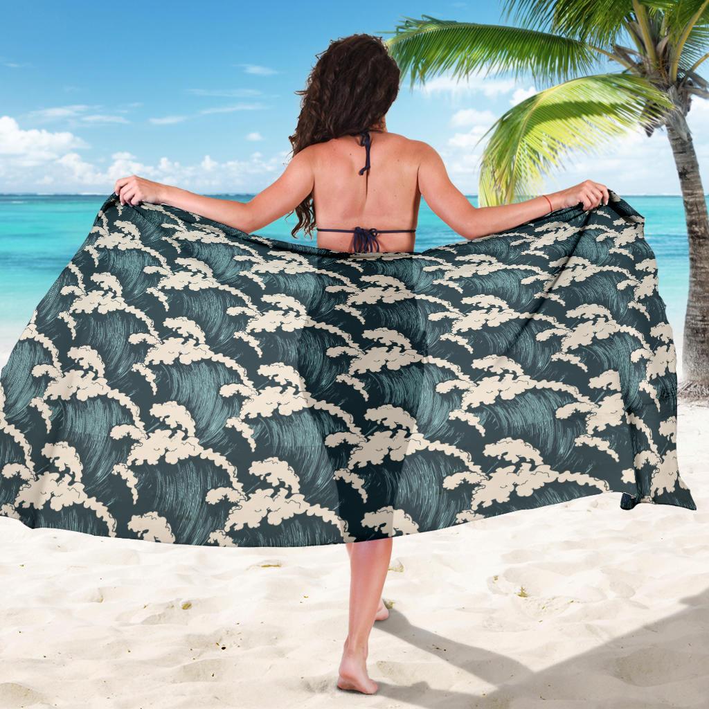 Wave Art Print Sarong Pareo Wrap