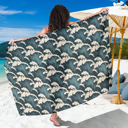 Wave Art Print Sarong Pareo Wrap