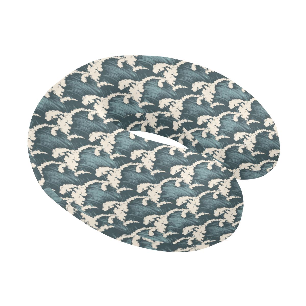 Wave Art Print U-Shaped Travel Neck Pillow-JTAMIGO.COM