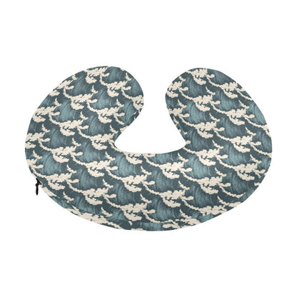 Wave Art Print U-Shaped Travel Neck Pillow-JTAMIGO.COM