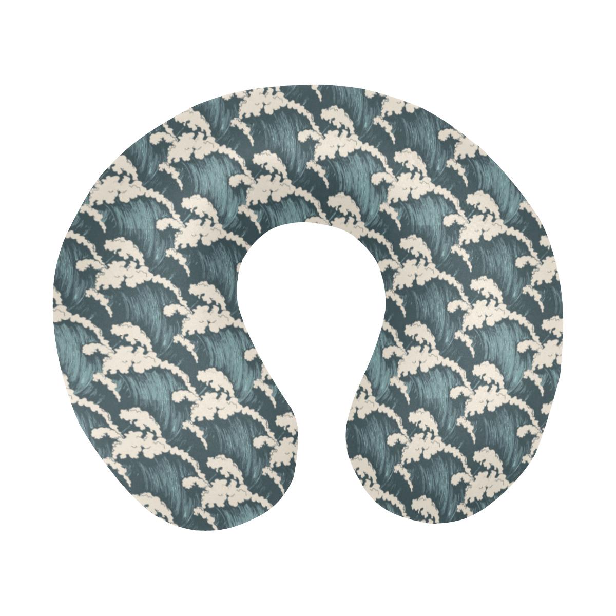 Wave Art Print U-Shaped Travel Neck Pillow-JTAMIGO.COM
