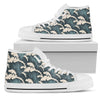 Wave Art Print Women High Top Shoes