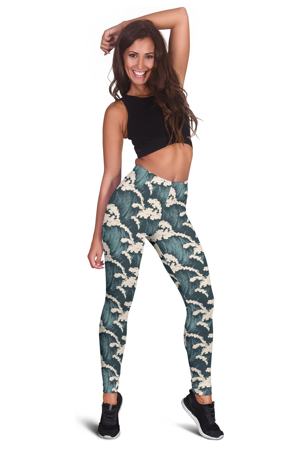 Wave Art Print Women Leggings