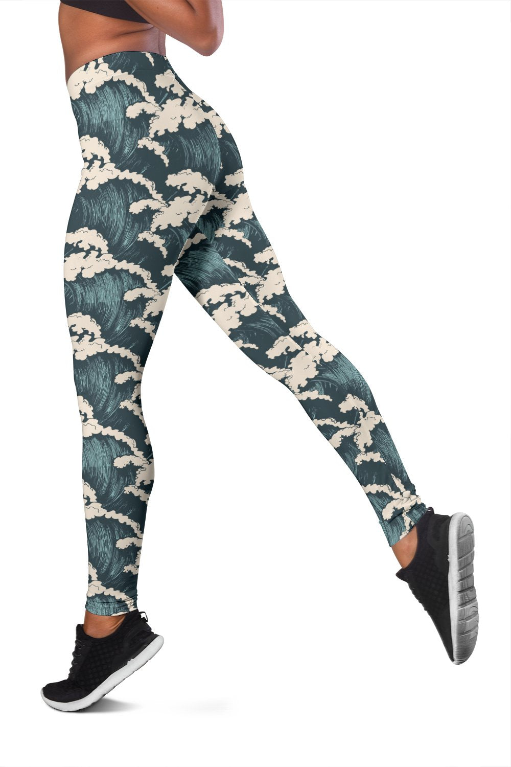 Wave Art Print Women Leggings