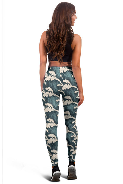 Wave Art Print Women Leggings