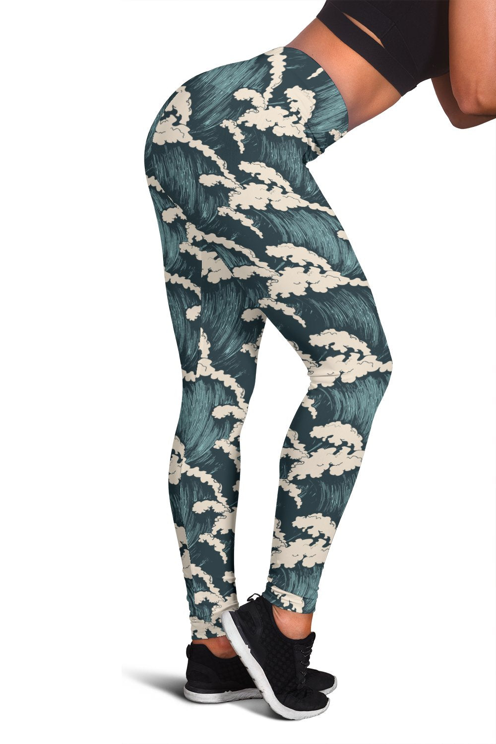 Wave Art Print Women Leggings