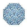 Wave Themed Pattern Print Automatic Foldable Umbrella