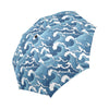 Wave Themed Pattern Print Automatic Foldable Umbrella