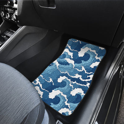 Wave Themed Pattern Print Car Floor Mats