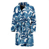 Wave Themed Pattern Print Men Bath Robe-JTAMIGO.COM