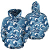 Wave Themed Pattern Print Pullover Hoodie