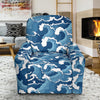 Wave Themed Pattern Print Single Sofa Slipcover -JTAMIGO.COM