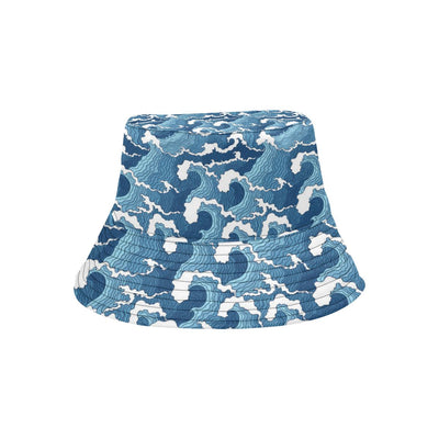 Wave Themed Pattern Print Unisex Bucket Hat