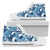 Wave Themed Pattern Print Women High Top Shoes