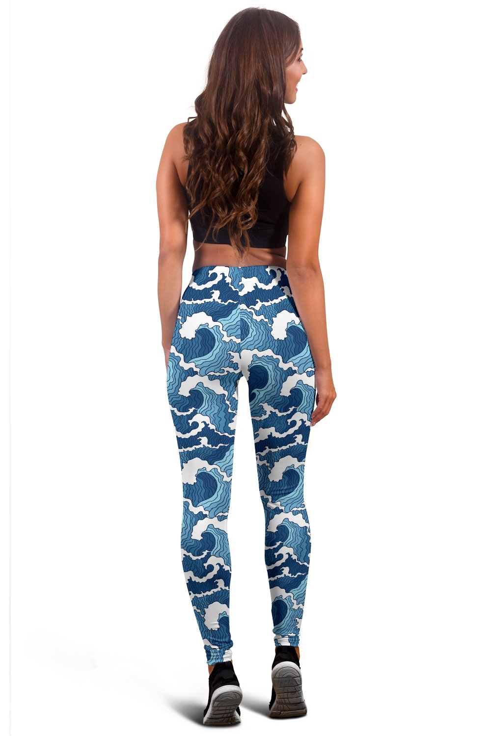 Wave Themed Pattern Print Women Leggings