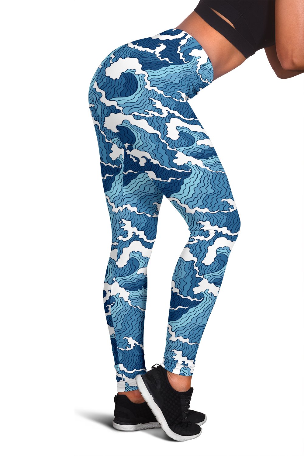 Wave Themed Pattern Print Women Leggings