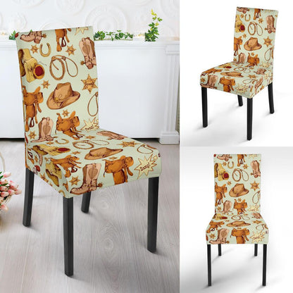 Western Cowboy Design Pattern Dining Chair Slipcover-JTAMIGO.COM