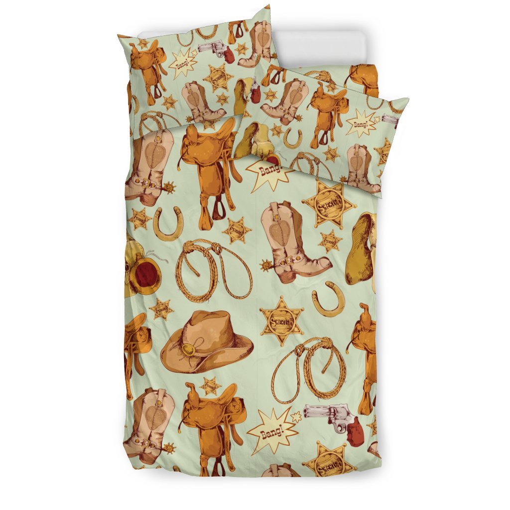 Western Cowboy Design Pattern Duvet Cover Bedding Set