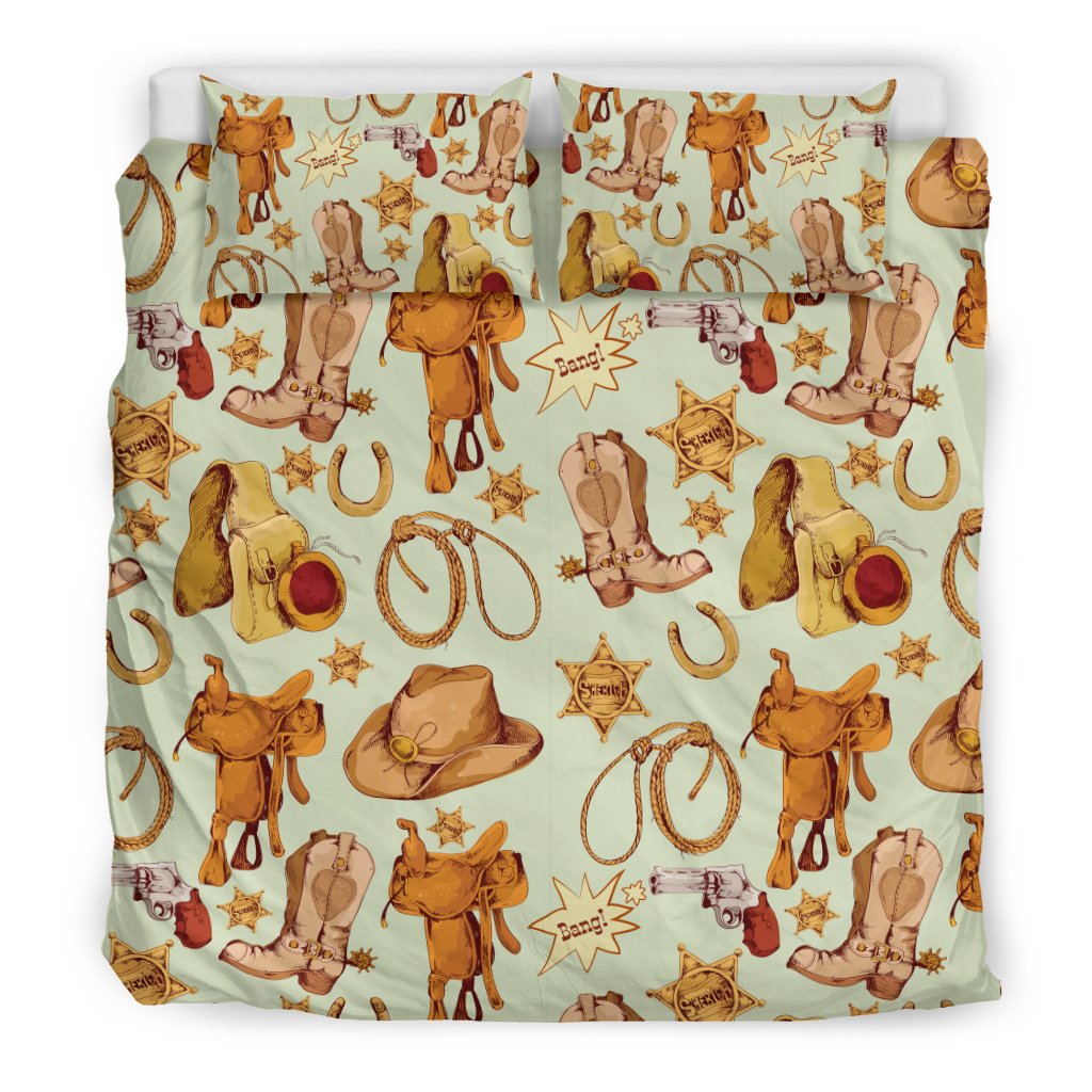 Western Cowboy Design Pattern Duvet Cover Bedding Set