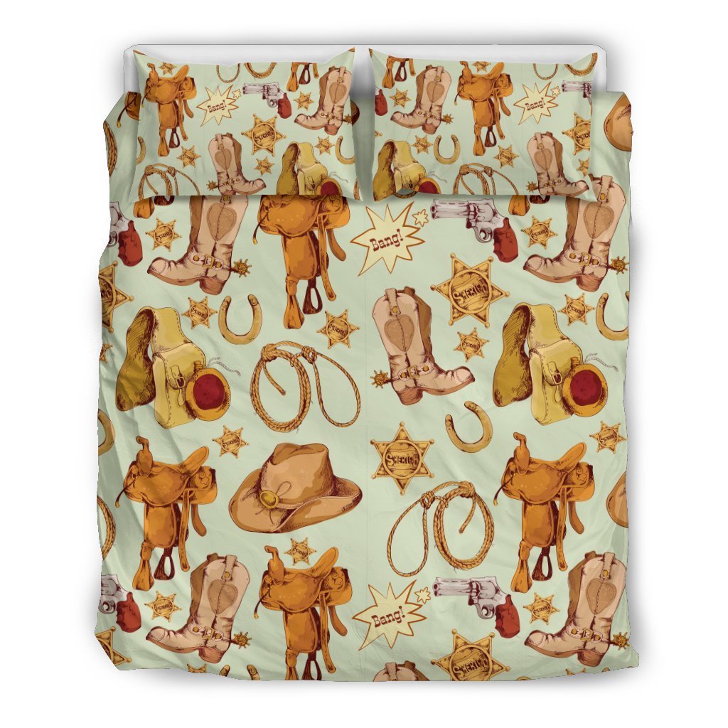Western Cowboy Design Pattern Duvet Cover Bedding Set