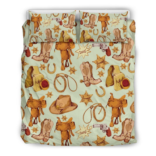 Western Cowboy Design Pattern Duvet Cover Bedding Set