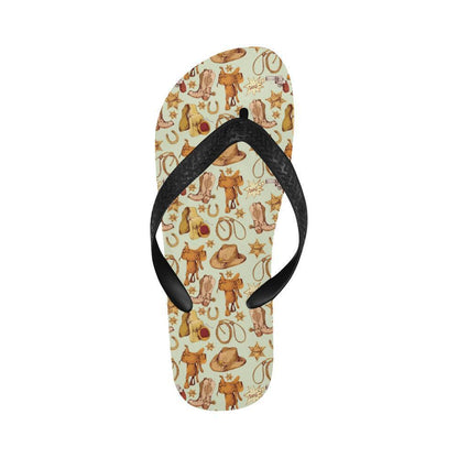 Western Cowboy Design Pattern Flip Flops-JTAMIGO.COM