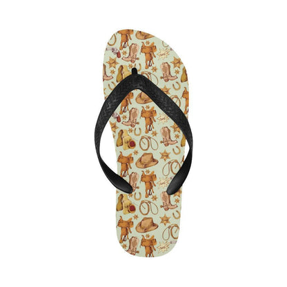 Western Cowboy Design Pattern Flip Flops-JTAMIGO.COM