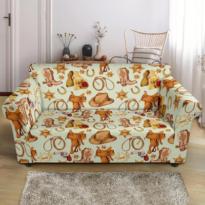 Western Cowboy Design Pattern Loveseat Slipcover-JTAMIGO.COM