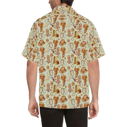 Western Cowboy Design Pattern Men Aloha Hawaiian Shirt
