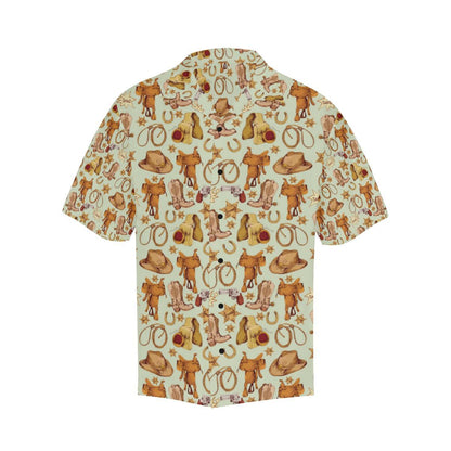 Western Cowboy Design Pattern Men Aloha Hawaiian Shirt