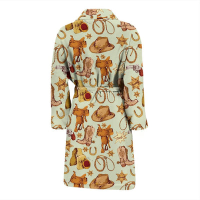 Western Cowboy Design Pattern Men Bath Robe-JTAMIGO.COM