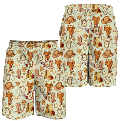 Western Cowboy Design Pattern Mens Shorts-JTAMIGO.COM