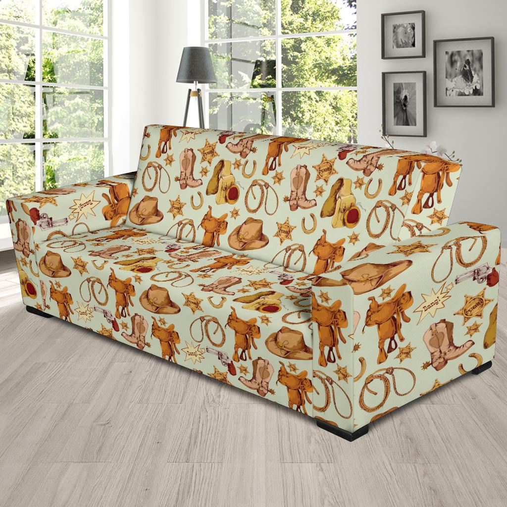 Western Cowboy Design Pattern Sofa Slipcover-JTAMIGO.COM