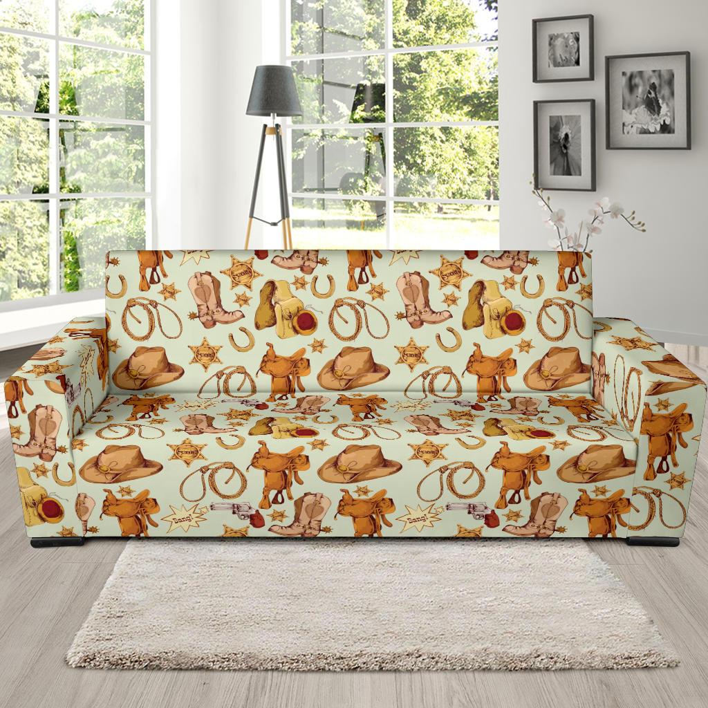 Western Cowboy Design Pattern Sofa Slipcover-JTAMIGO.COM