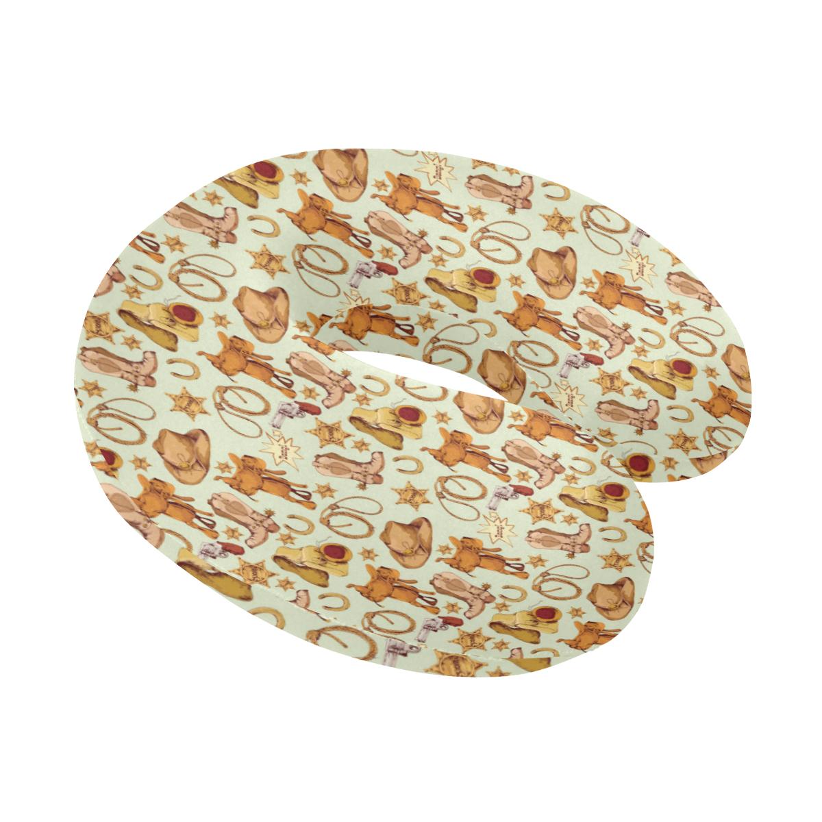 Western Cowboy Design Pattern U-Shaped Travel Neck Pillow-JTAMIGO.COM