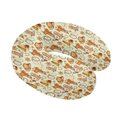 Western Cowboy Design Pattern U-Shaped Travel Neck Pillow-JTAMIGO.COM